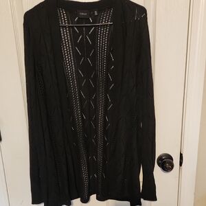 Cyrus Elegant Black Open-Front Cardigan